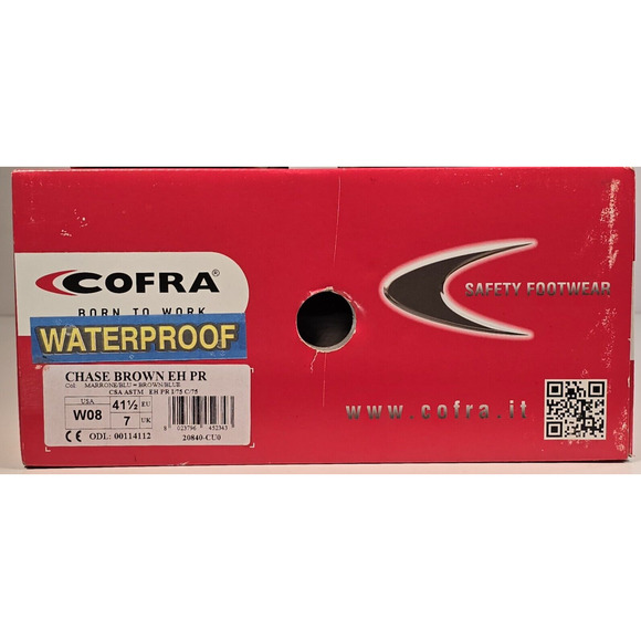 COFRA the Italian Brand Men's Size 8W Waterproof Chase Brown EH PR Work Boots - Picture 15 of 16